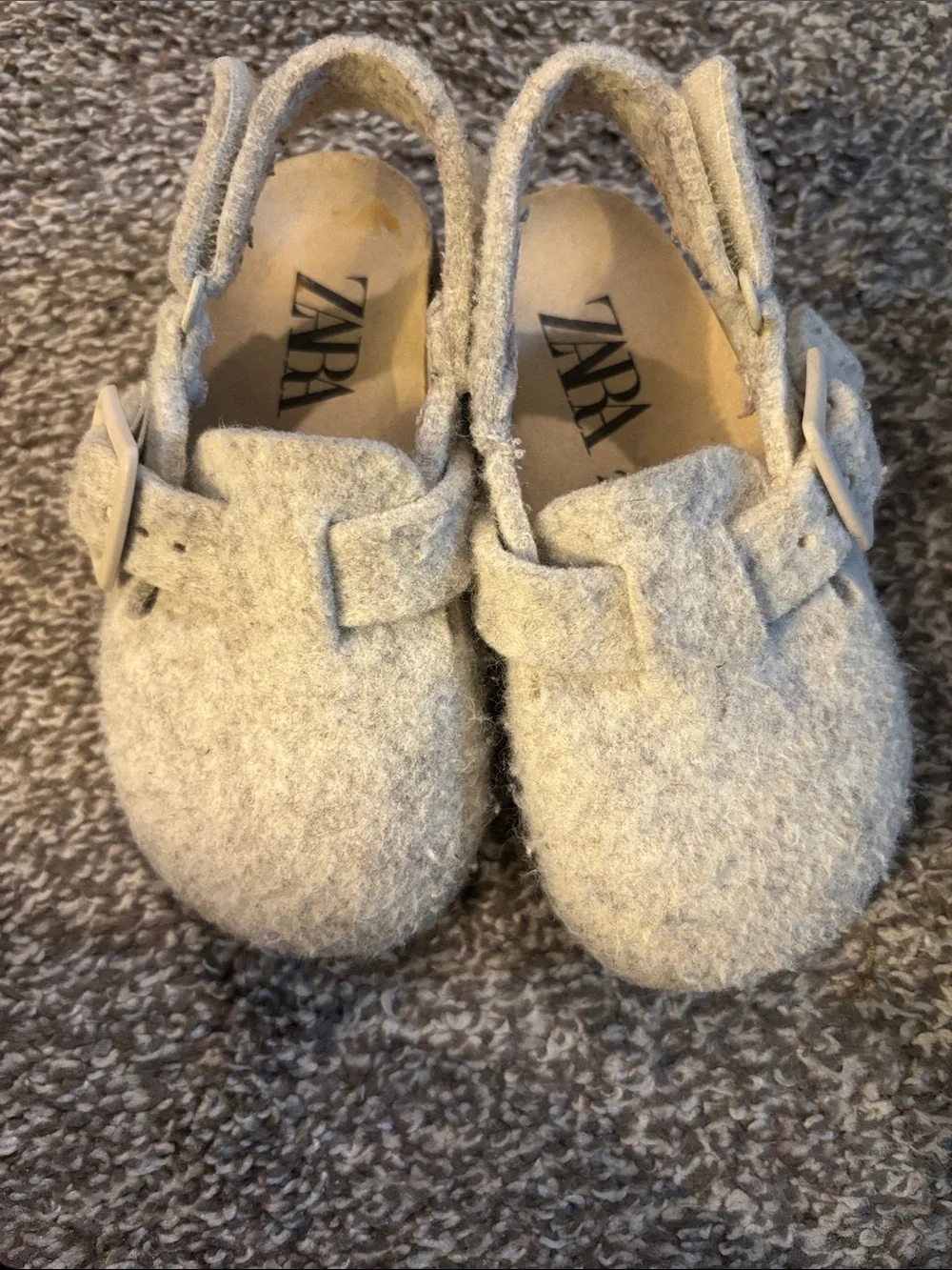 ZARA Cream Wool-Look Mary Jane Shoes